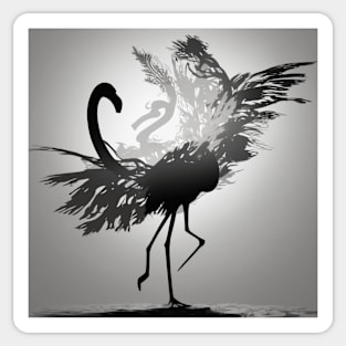 Flamingo Shadow Silhouette Anime Style Collection No. 144 Sticker